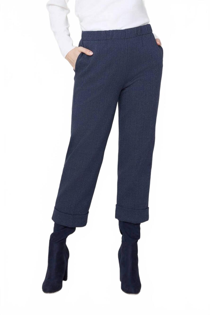 NEW RENUAR herringbone crop pant in oxford
